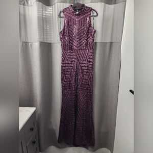 Burgundy Sequin Gown Size 10